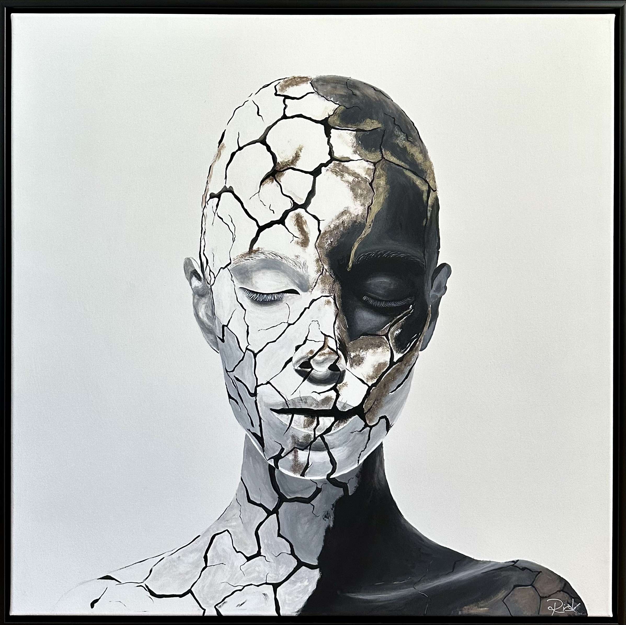 Broken - das zweite Portrait der Serie Cracked der Oldenburger Künstlerin Sarina Rick