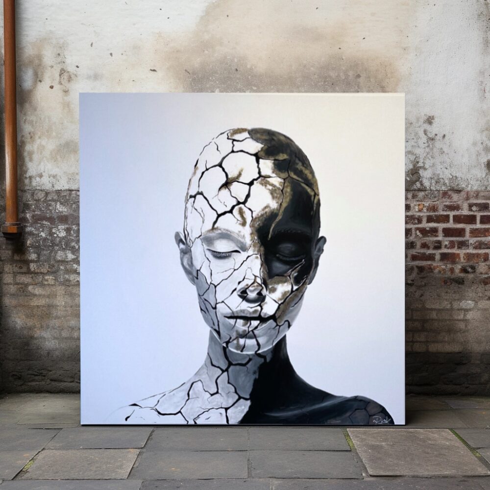 Broken, das zweite Portrait aus der Serie Cracked, der Oldenburger Künstlerin Sarina Rick